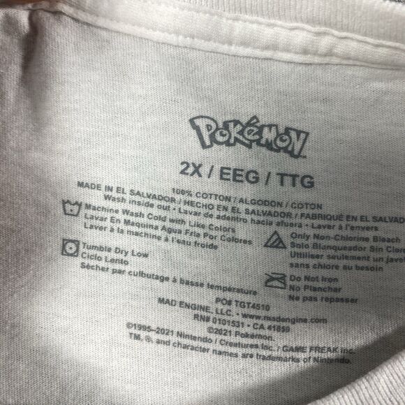 Pokemon Pikachu t-shirt  Unisex white, 100% cotton, 2X - Picture 2 of 3